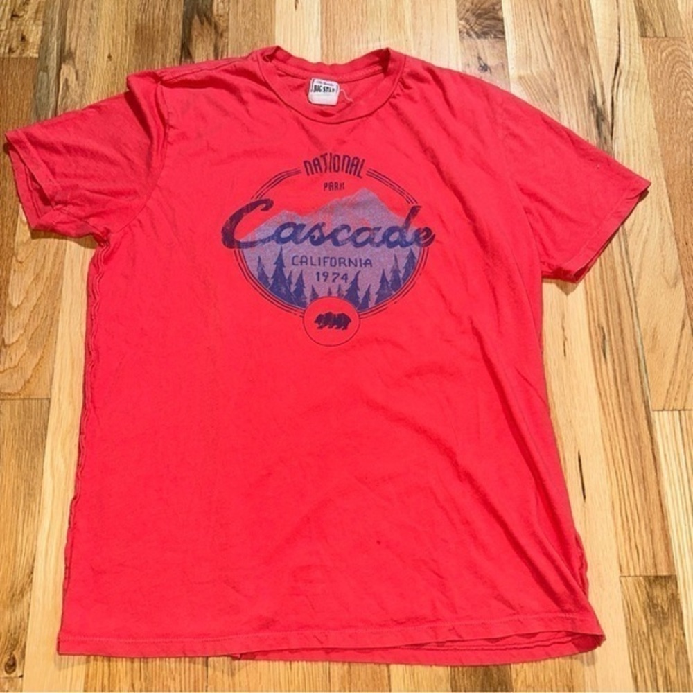 VINTAGE BIG STAR Shirt L, NATIONAL PARK CASCADE, CALIFORNIA 1974
